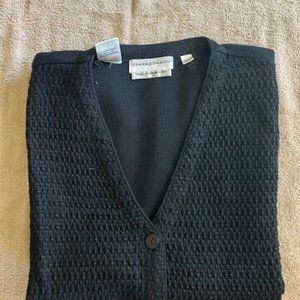 Jhanesbanes Men's black sleeveless casual V-Neck sweater